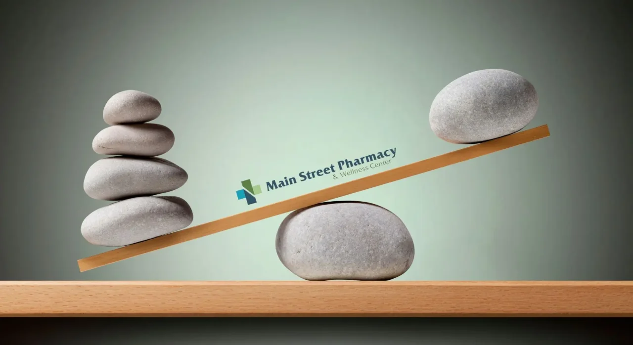 balance scale with more rocks on one side than the other