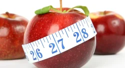 apple with tape measure around it