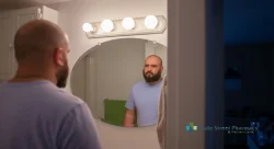 Man looking at himself in a mirror